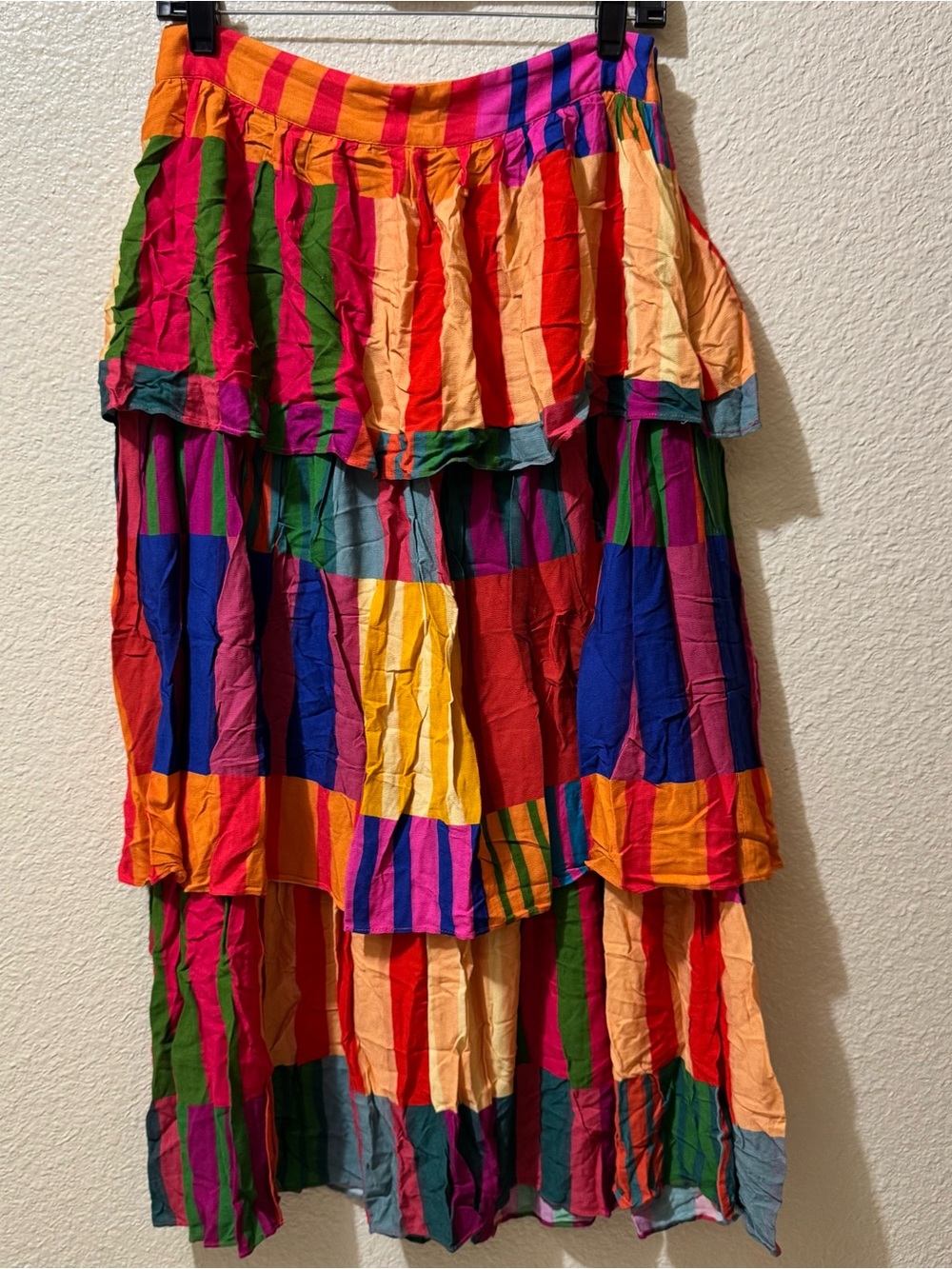 FARM Rio Bright Multicolor Tiered Maxi Skirt M - Picture 9 of 10